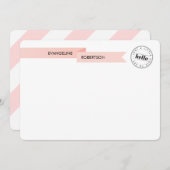 hallo roze lint notitiekaartje (Voorkant / Achterkant)
