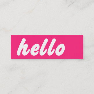 Hallo roze mini visitekaartje