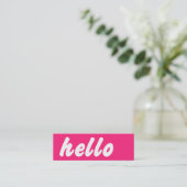 Hallo roze mini visitekaartje (Staand voorkant)