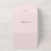 Hallo Roze Monogram Foto Geboorte aankondiging (Buitenkant)