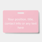 Hallo Roze of een aangepaste kleur Badge (Achterkant)