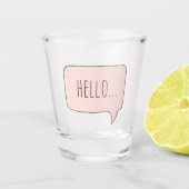 hallo roze partij etiketlijn aangepaste tekstparti shot glas (Voorkant)