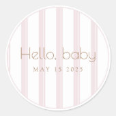 Hallo Roze pompoen Baby shower Sticker (Voorkant)
