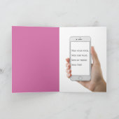 hallo Roze Retro Telefoon Kaart (Binnen)