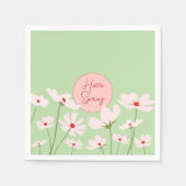 hallo roze rode kosmosbloemen servet (Voorkant)