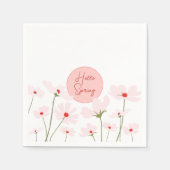 hallo roze rode kosmosbloemen servet (Voorkant)