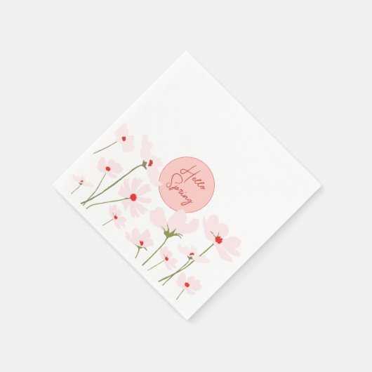 hallo roze rode kosmosbloemen servet (Hoek)