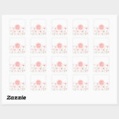 hallo roze rode kosmosbloemen vierkante sticker (Vel)