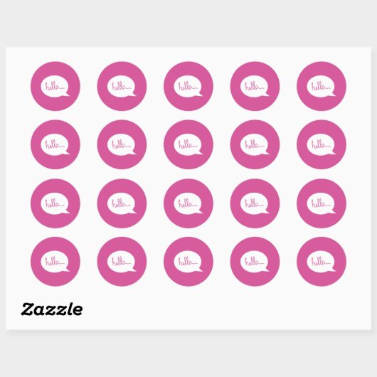 Hallo Roze Stickers (Vel)