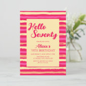 Hallo Roze Strepen Kleurrijk Kaart (Staand voorkant)