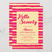 Hallo Roze Strepen Kleurrijk Kaart (Voorkant / Achterkant)