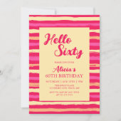 Hallo Roze Strepen Kleurrijk Kaart (Voorkant)
