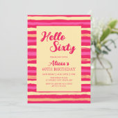 Hallo Roze Strepen Kleurrijk Kaart (Staand voorkant)