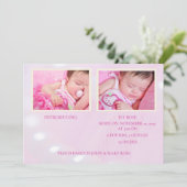 Hallo Roze Wereld Meisje Geboorteaankondiging Aankondiging (Staand voorkant)