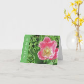 hallo "ROZE & WITTE TULP MET FRINGE /?" Kaart (Gele Bloem)