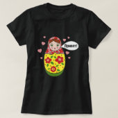 Hallo Russische Matryoshka Babushka Nesting Dolls T-shirt (Design voorkant)