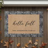 Hallo Rustic Foliage Herfst familienaam Deurmat