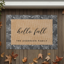 Hallo Rustic Foliage Herfst familienaam Deurmat