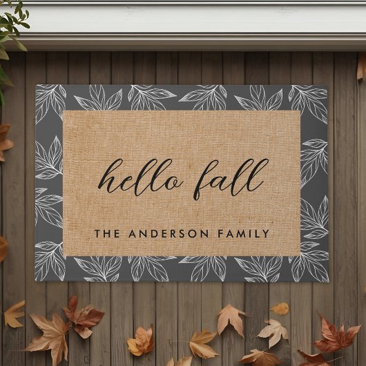 Hallo Rustic Foliage Herfst familienaam Deurmat