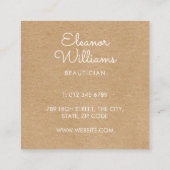 Hallo Rustic Kraft Eenvoudig Modern Vierkante Visitekaartje (Achterkant)