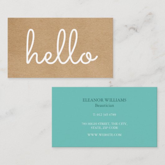 Hallo Rustic Kraft Visitekaartje (Voorkant / Achterkant)