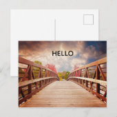 Hallo Rustieke houten brug in het land Briefkaart (Voorkant / Achterkant)