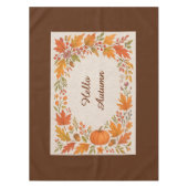 hallo rustieke houten & hygge bladeren tafelkleed (Voorkant)