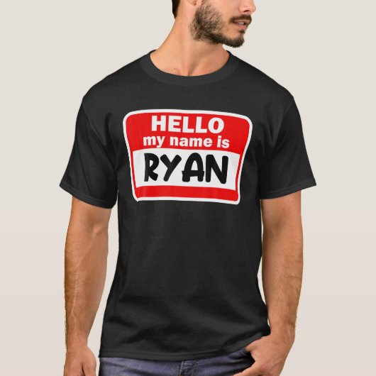 Hallo Ryan Hallo Mijn naam Is Tshirt Naam Op Aange (Voorkant)