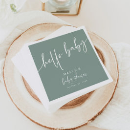 Hallo Sage Green Baby shower Papieren servetten Mo