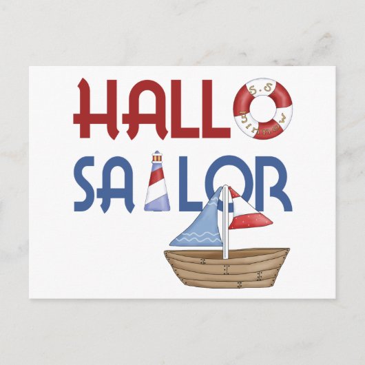 Hallo Sailor Briefkaart (Voorkant)