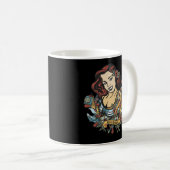 Hallo Sailor Cool Pinup Retro Tattoo Stijl Koffiemok (Voorkant rechts)