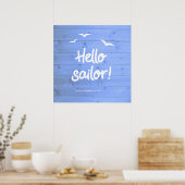 hallo Sailor Fun Boating Beach Art Poster (Keuken)