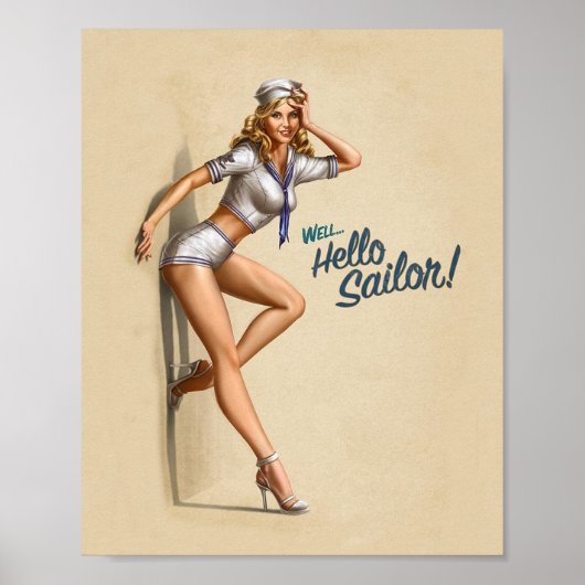 hallo Sailor  Pin-Up Poster (Voorkant)