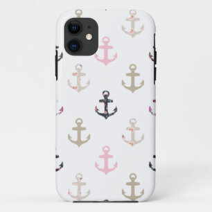 hallo Sailor. Retro  Meisjes Nautical Anchors iPhone 11 Hoesje