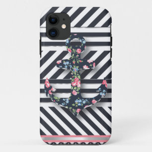 hallo Sailor. Retro  Nautical Floral Anchor Case-Mate iPhone Case