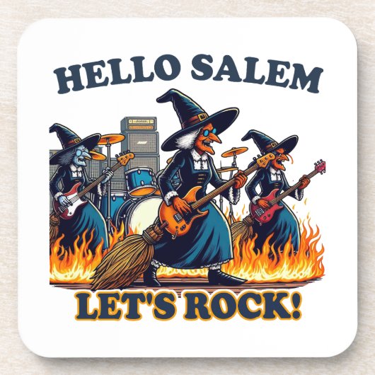 Hallo Salem Massachusetts Witch Rock Band Bier Onderzetter (Voorkant)