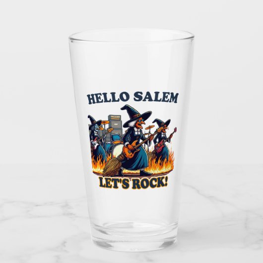 Hallo Salem Massachusetts Witch Rock Band Glas (Voorkant)
