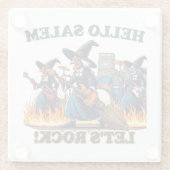 Hallo Salem Massachusetts Witch Rock Band Glazen Onderzetter (Achterkant)