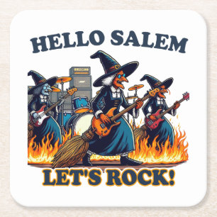 Hallo Salem Massachusetts Witch Rock Band Kartonnen Onderzetters