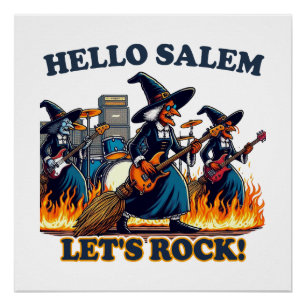 Hallo Salem Massachusetts Witch Rock Band Perfect Poster