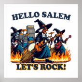 Hallo Salem Massachusetts Witch Rock Band Poster (Voorkant)