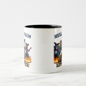 Hallo Salem Massachusetts Witch Rock Band Tweekleurige Koffiemok (Center)