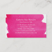 hallo Salutaties Roze Waterverf  Botany Visitekaartje (Achterkant)