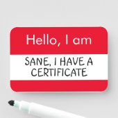 hallo... Sane, ik heb een certificaat Naamplaatje (In situ)