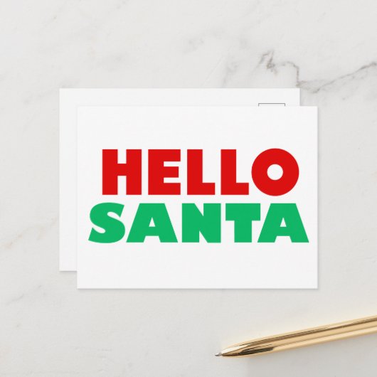 hallo santa briefkaart (Voorkant / Achterkant in situ)