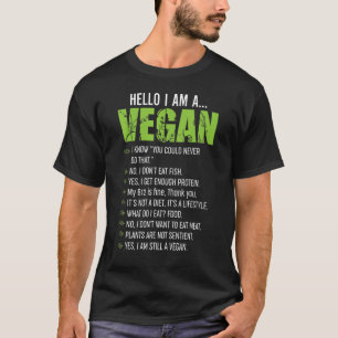 Hallo Sarcastisch Vegetarisch T-shirt