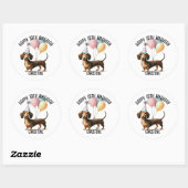 hallo Sausage Dog teckel hondenliefhebber verjaard Ronde Sticker (Vel)