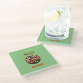 Hallo Scary Hallowe'en Pumpkin Glazen Onderzetter (Schuin)