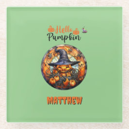 Hallo Scary Hallowe'en Pumpkin Glazen Onderzetter