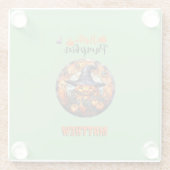 Hallo Scary Hallowe'en Pumpkin Glazen Onderzetter (Achterkant)